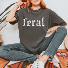 Feral Club Rat Festival Rave EDM graphic on Garment-Dyed Heavyweight Unisex T-Shirt alternate view 22