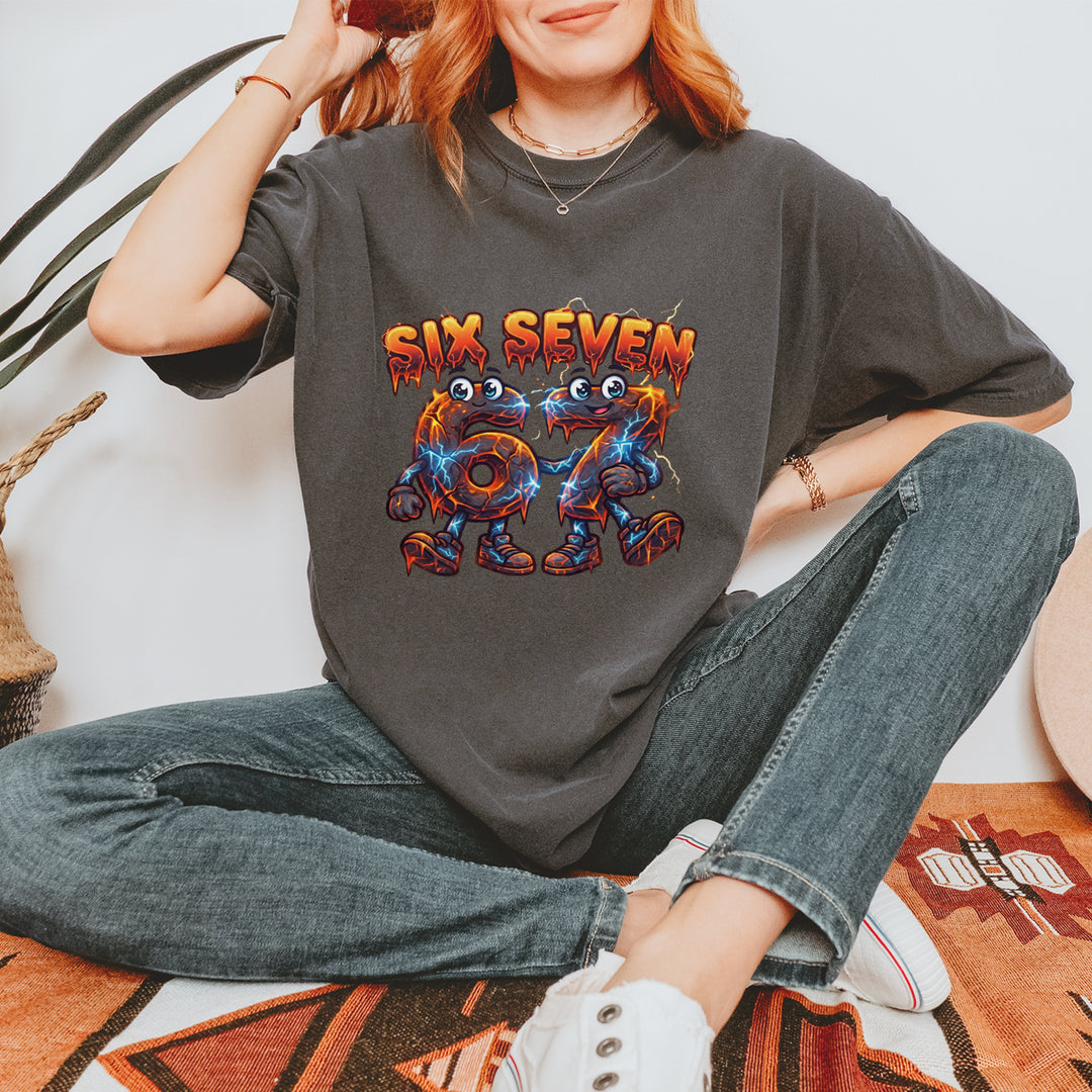 67 Lava Lightning Six Seven Meme Vintage Soft Unisex T-shirt 