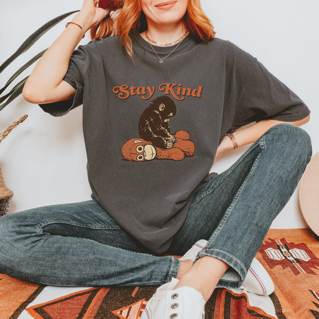 Punch Stay Kind Macaque Vintage Soft Unisex T-shirt 
