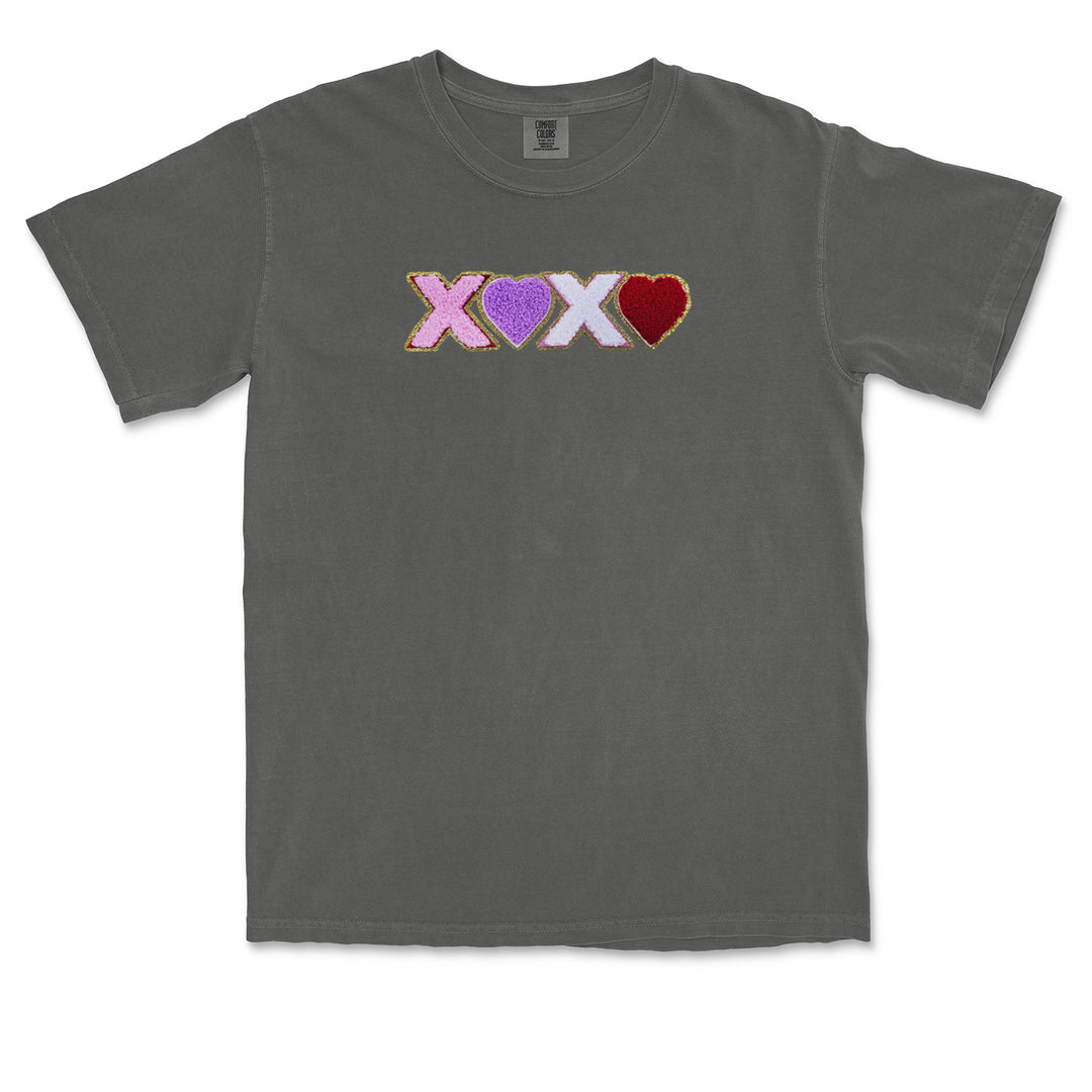 XOXO Chenille Patch Valentines Days Vintage Soft Unisex T-shirt 