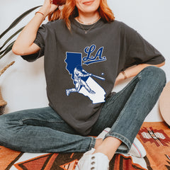 Los Angeles Baseball Batter Up Vintage Soft Unisex T-shirt 