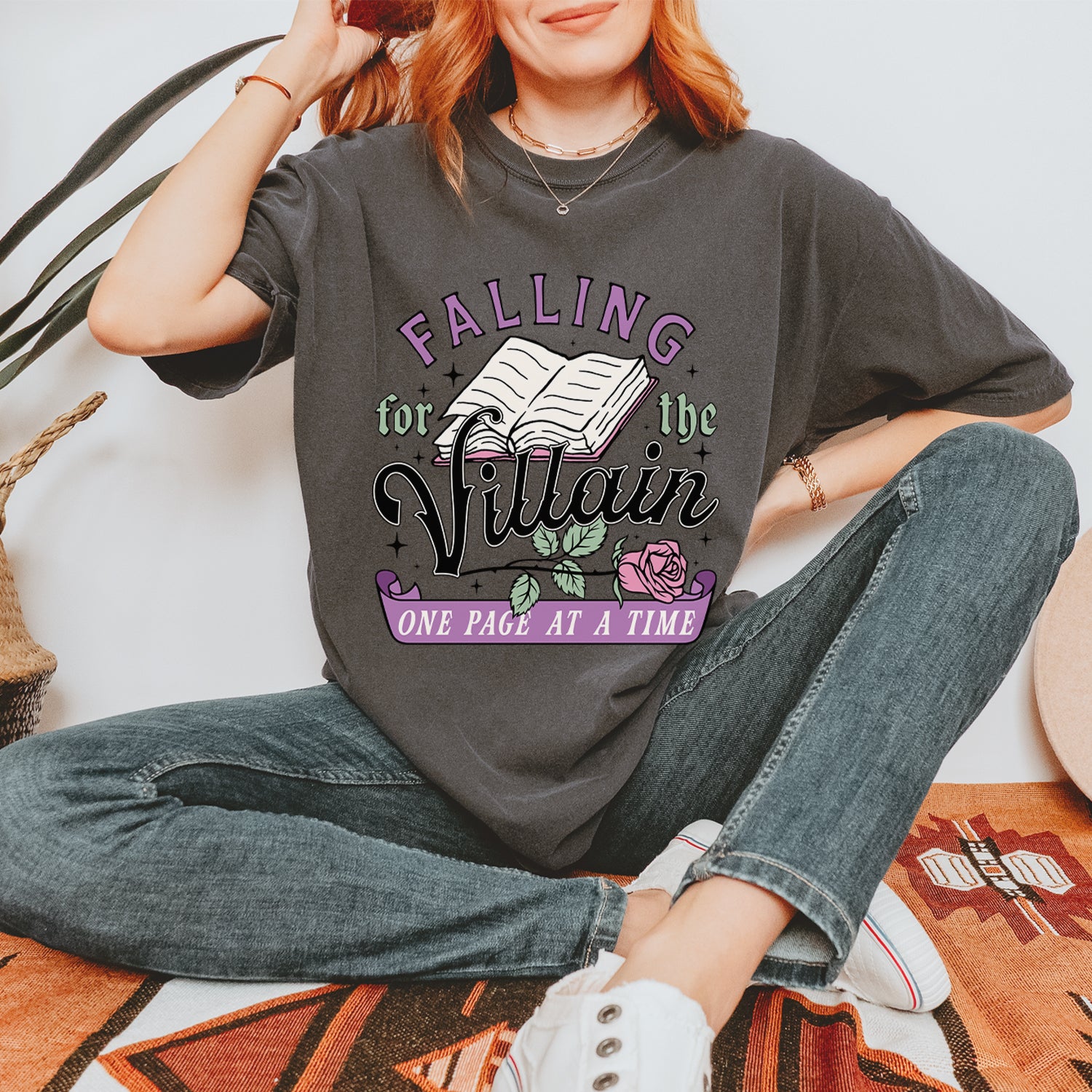 Falling For The Villain One Page At A Time Vintage Soft Unisex T-shirt 
