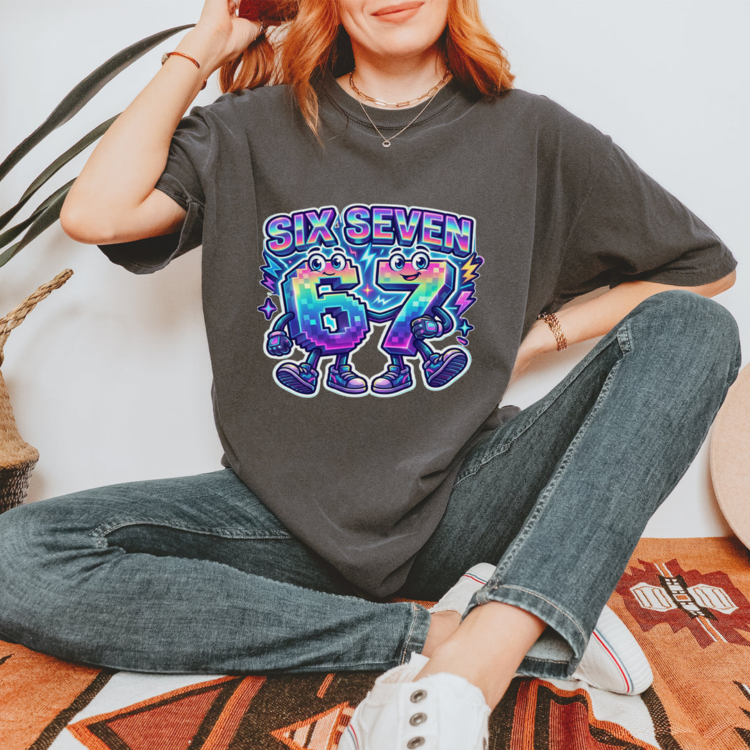 Six Seven 67 Retro Pixel Buddies Vintage Soft Unisex T-shirt 