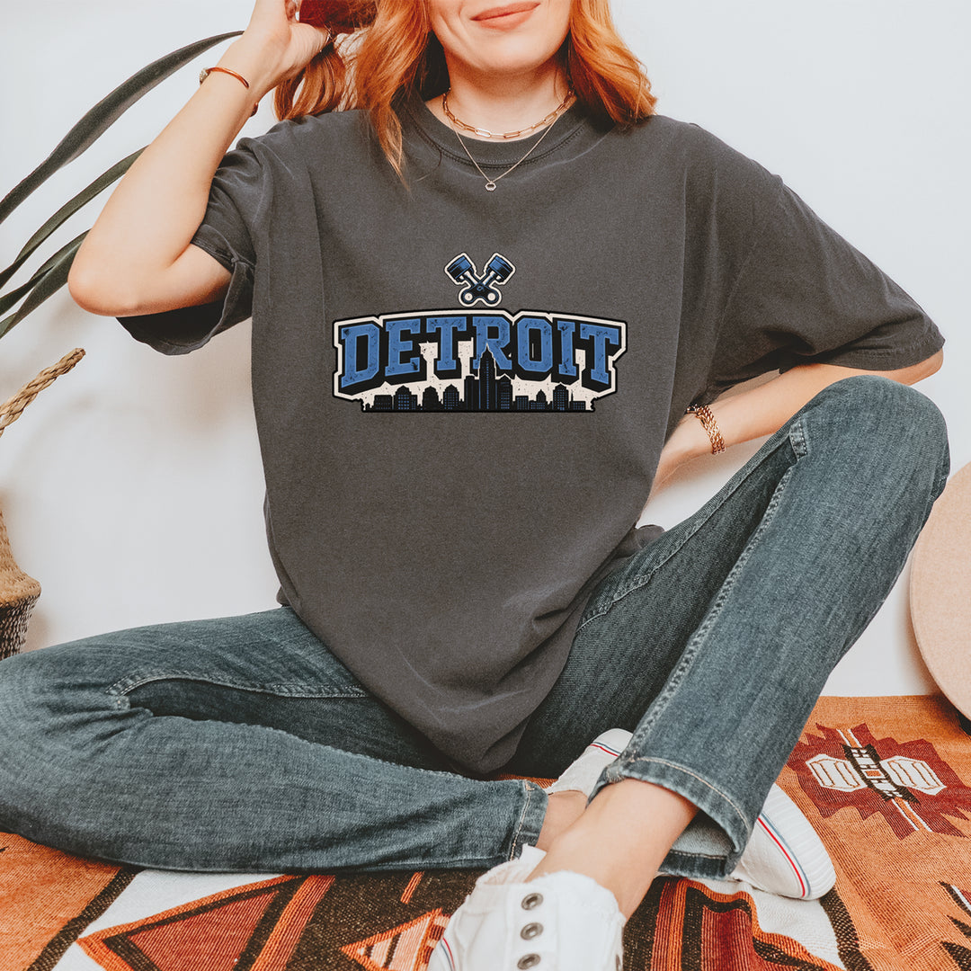Detroit Motor City Retro Piston Vintage Soft Unisex T-shirt 