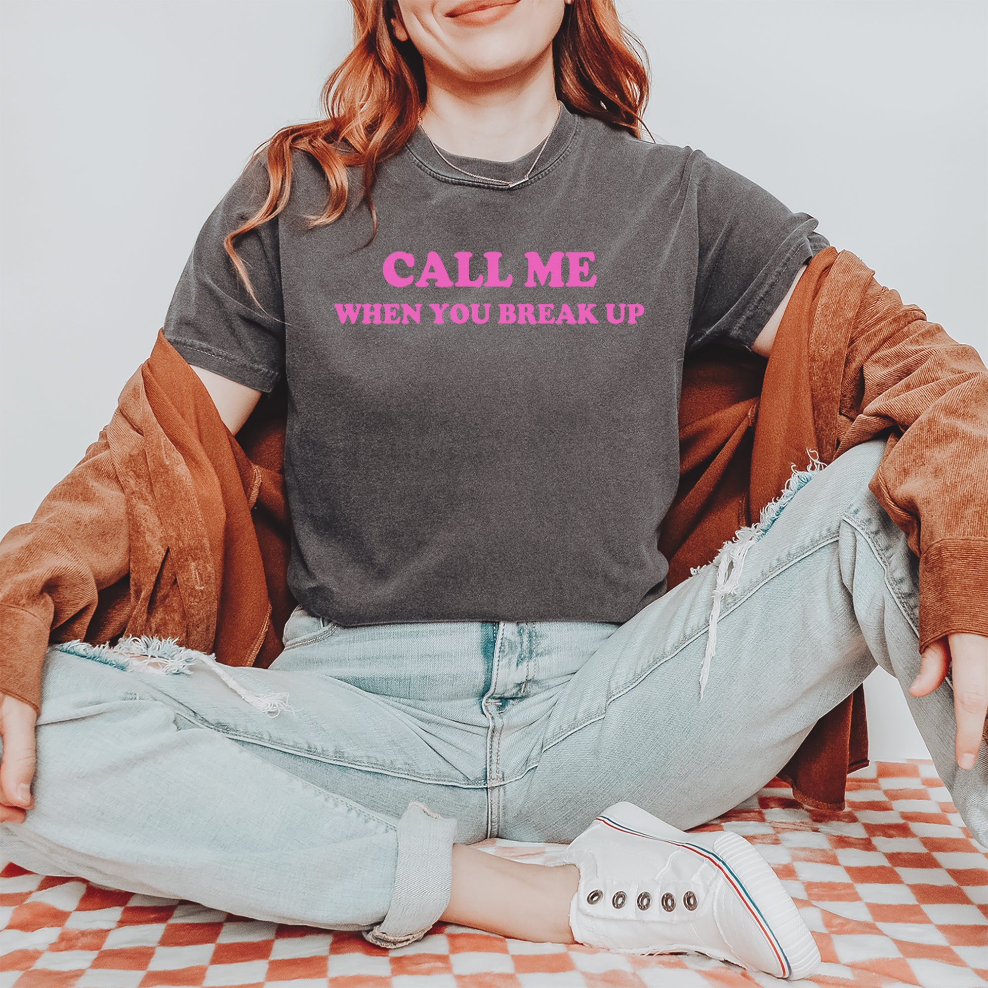 Call ME When You Break Up Vintage Soft Unisex T-shirt 