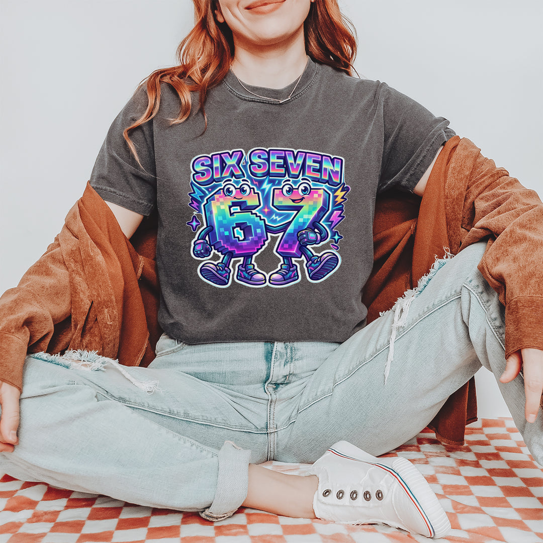 Six Seven 67 Retro Pixel Buddies Vintage Soft Unisex T-shirt 