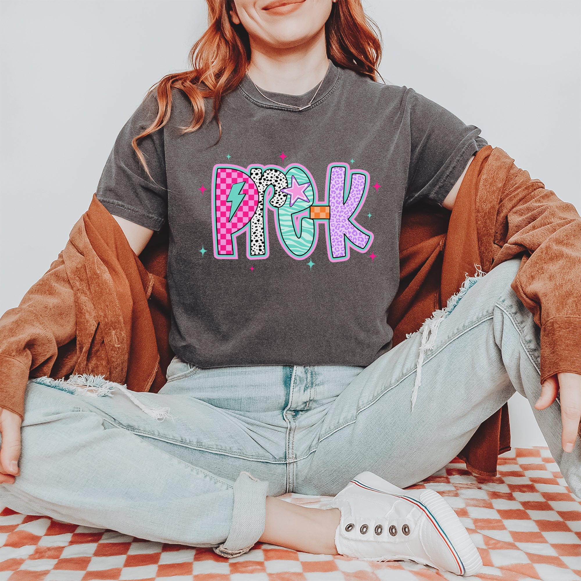 Pre-K Party Time Colorful Back to School Vintage Soft Unisex T-shirt 