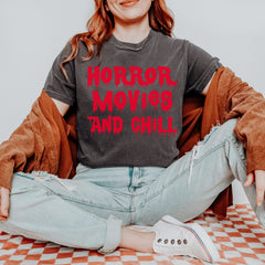 Horror Movies and Chill Vintage Soft Unisex T-shirt 