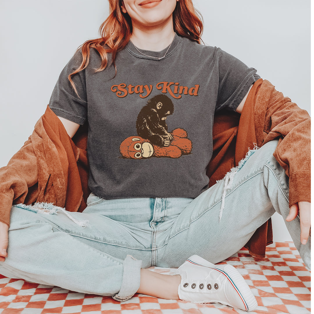 Punch Stay Kind Macaque Vintage Soft Unisex T-shirt 