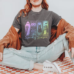 Spooky Season Cute Pastel Halloween Design Vintage Soft Unisex T-shirt 