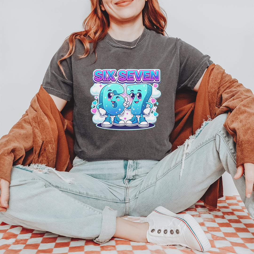 67 Six Seven Meme Kawaii Cloud Vintage Soft Unisex T-shirt 