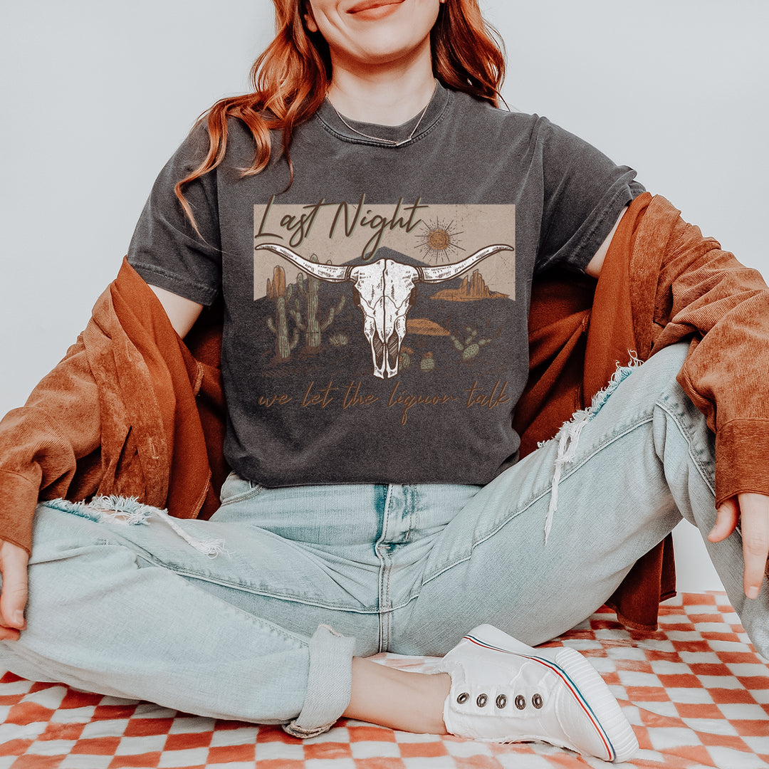 Last Night We Let The Liquor Talk Country Music Western Vintage Soft Unisex T-shirt 