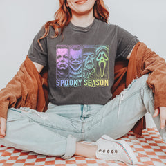 Spooky Season Horror Icons Halloween Vintage Soft Unisex T-shirt 