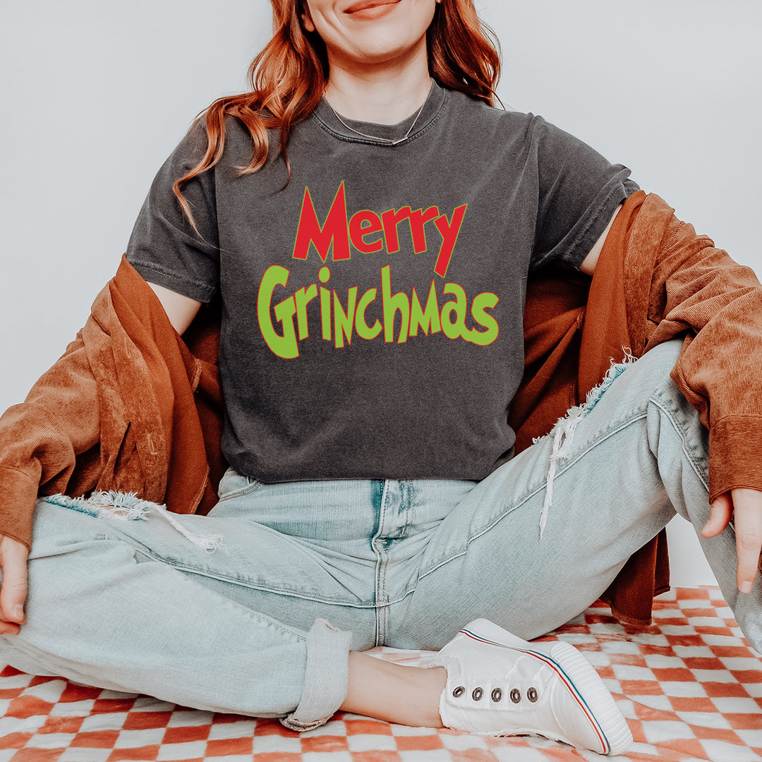 Merry Grinchmas Jolly Merry Christmas Vintage Soft Unisex T-shirt 