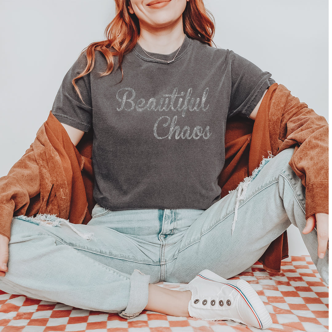 Beautiful Chaos Glitter Music Festival Vintage Soft Unisex T-shirt 