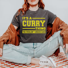 It's A Curry Thing, You Wouldn't Understand Basketball graphic on Garment-Dyed Heavyweight Unisex T-Shirt alternate view 3