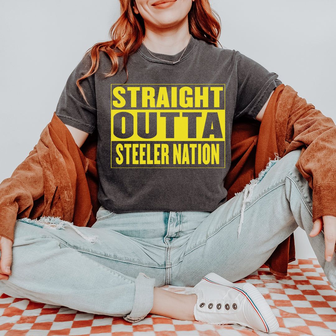 Straight Outta Steeler Nation Football  Vintage Soft Unisex T-shirt 