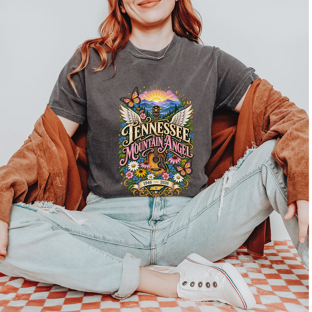 Tennessee Mountain Angel Wings Dolly Vintage Soft Unisex T-shirt 