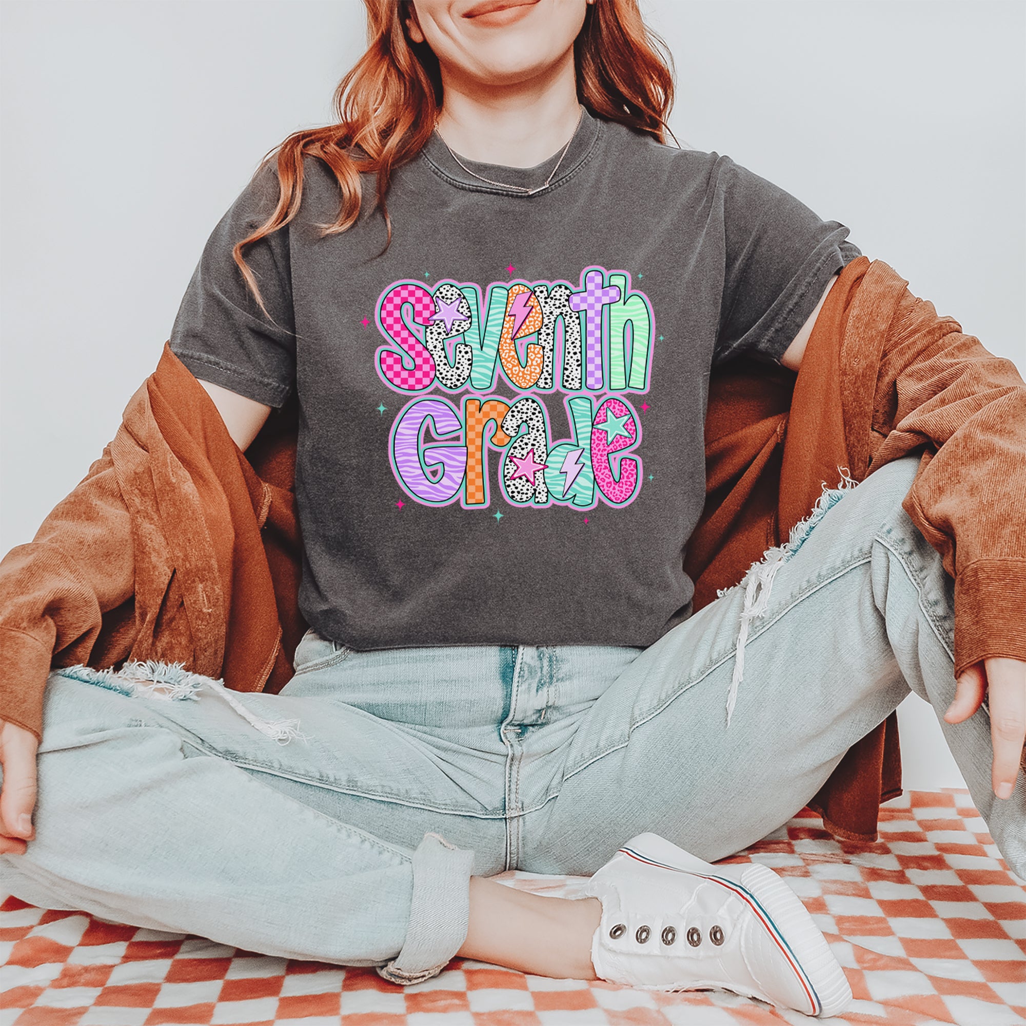 Seventh Grade Swagger Colorful Back to School Vintage Soft Unisex T-shirt 
