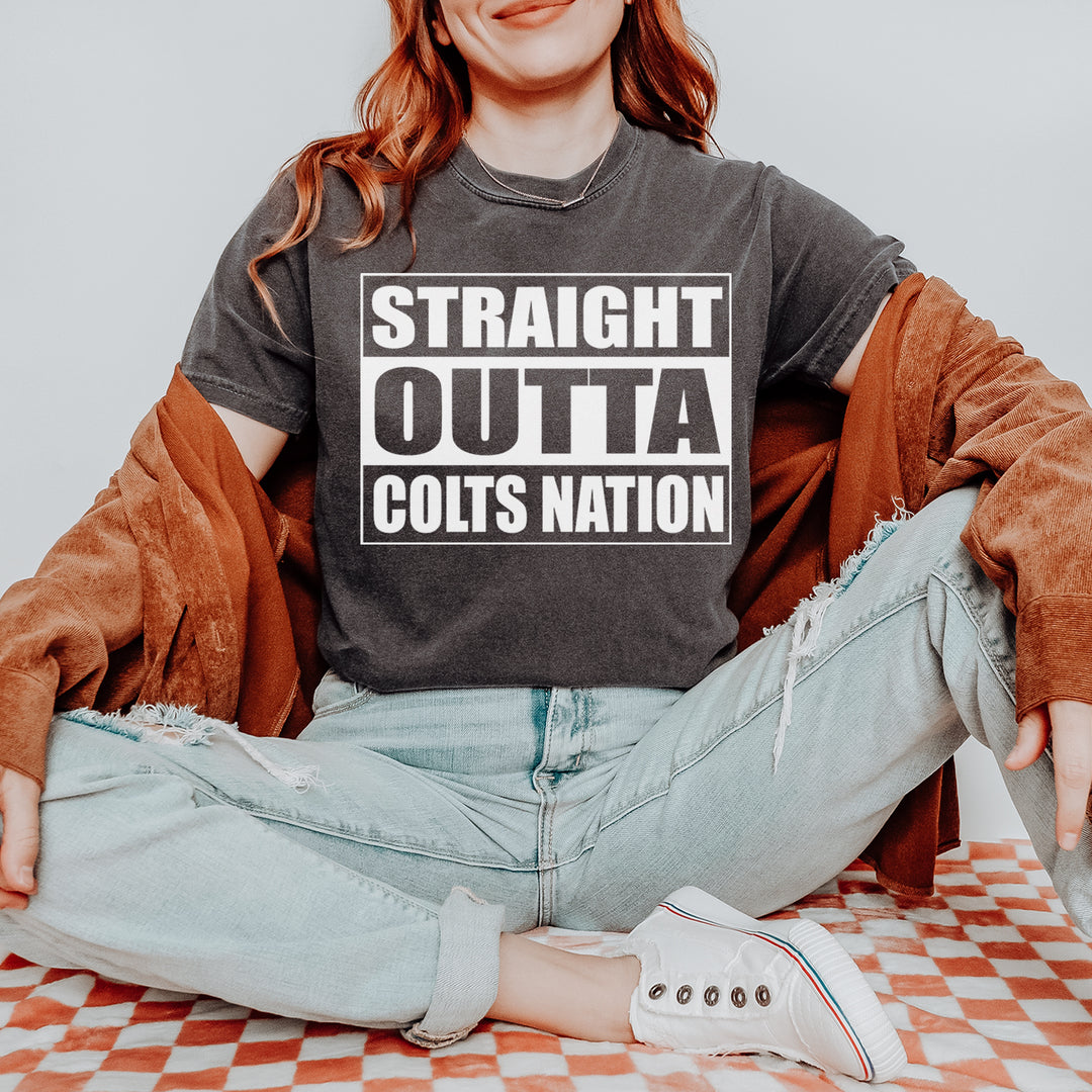 Straight Outta Colts Nation Football  Youth T-shirt 