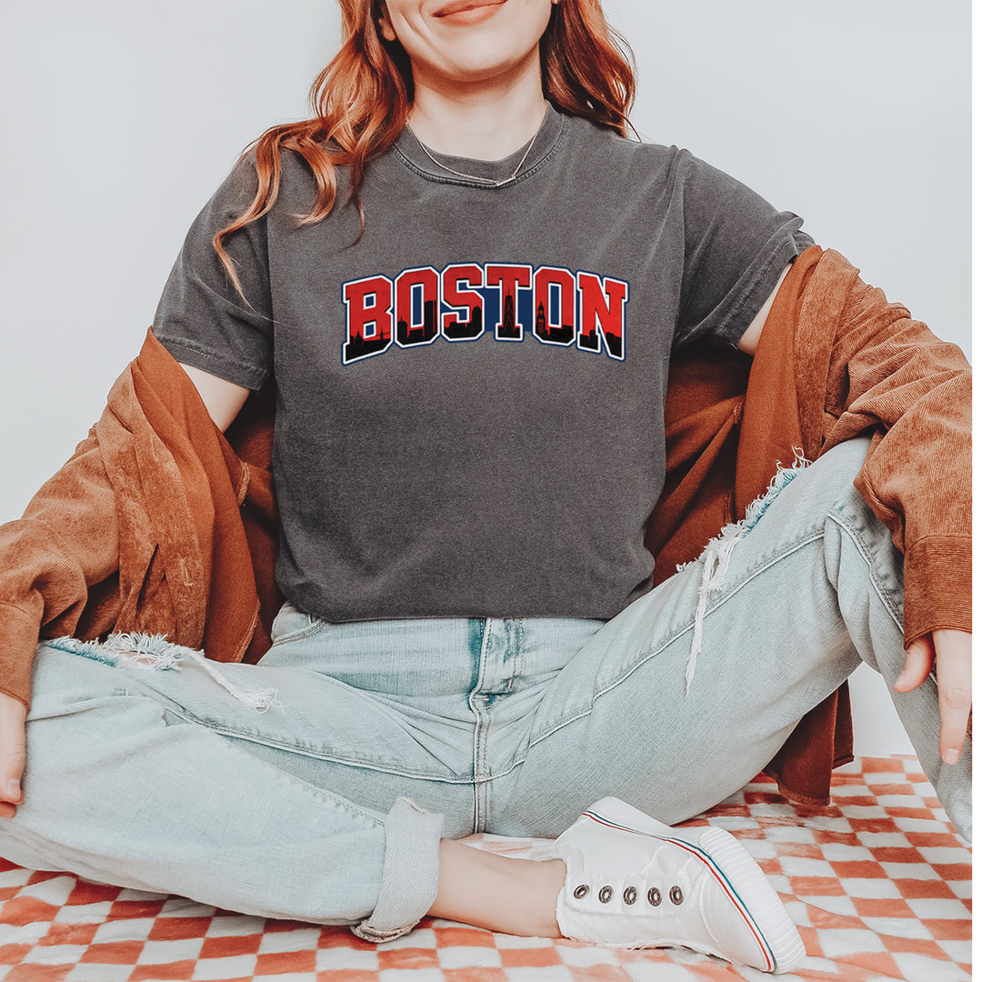 Boston City Pride Skyline Vintage Soft Unisex T-shirt 