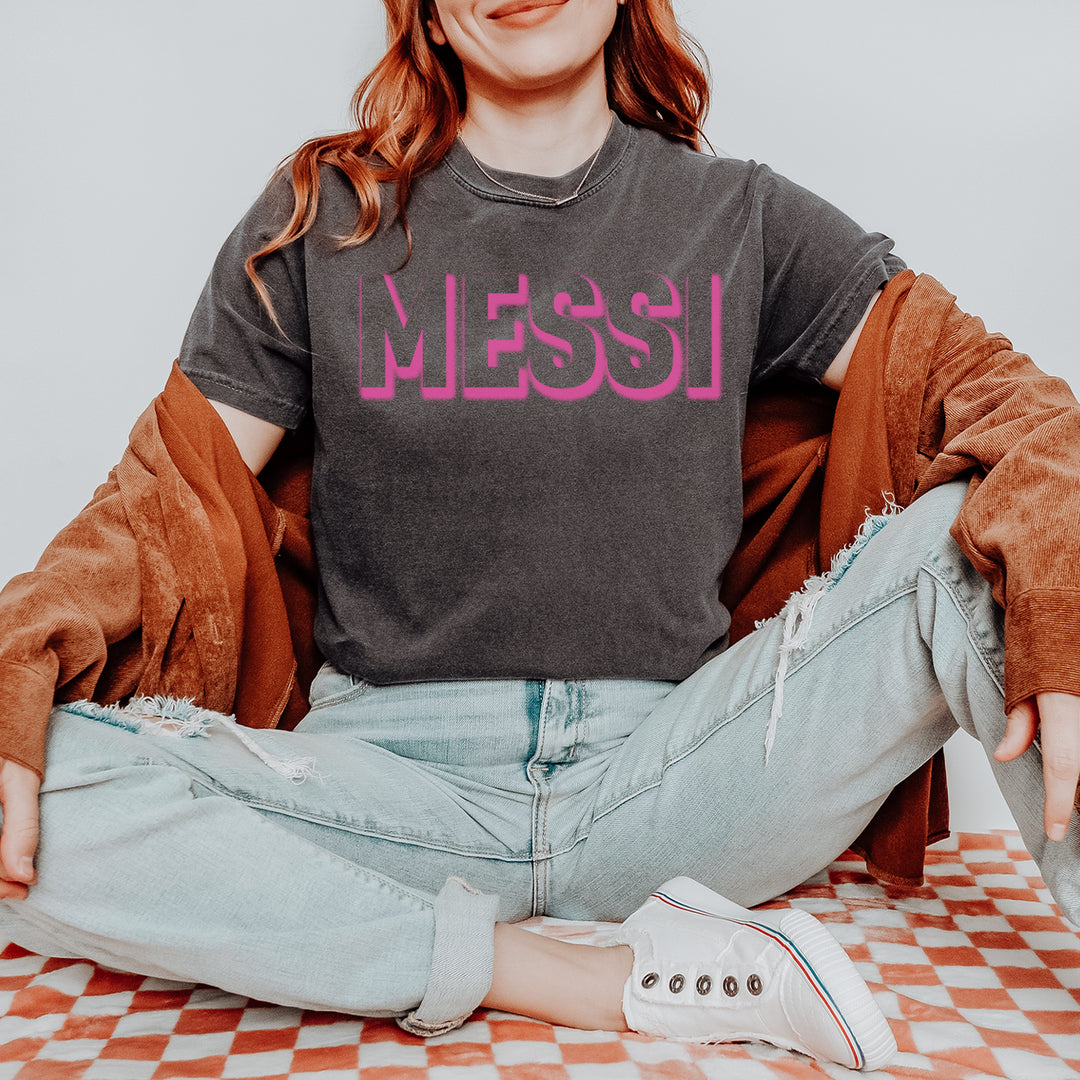 Messi OUTLINE Miami Futbol Vintage Soft Unisex T-shirt 
