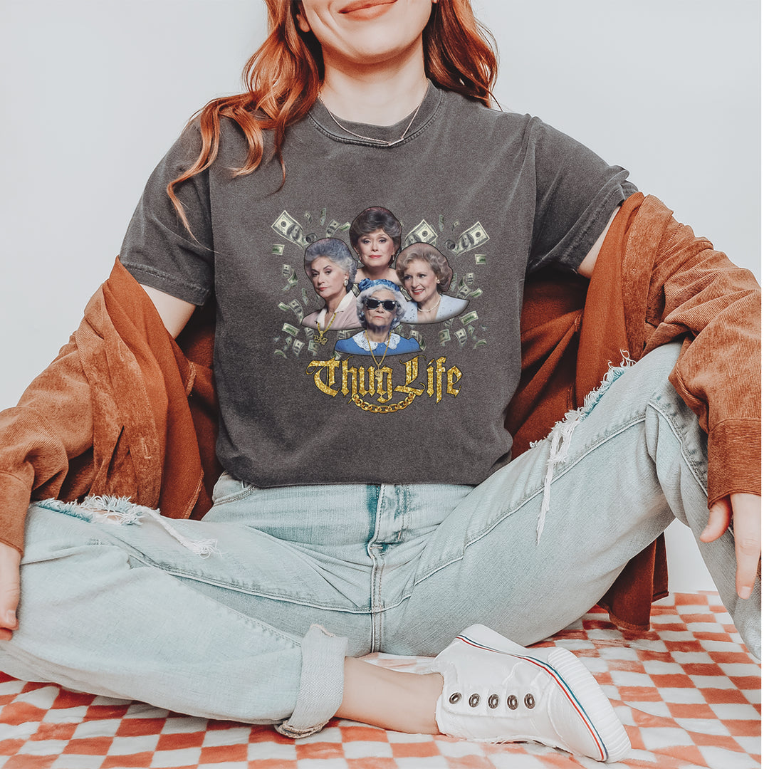 Golden Chain Thug Life Girls Vintage Soft Unisex T-shirt 