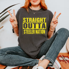 Straight Outta Steeler Nation Football  Vintage Soft Unisex T-shirt 