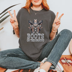 Boots On The Ground Bling Vintage Soft Unisex T-shirt 