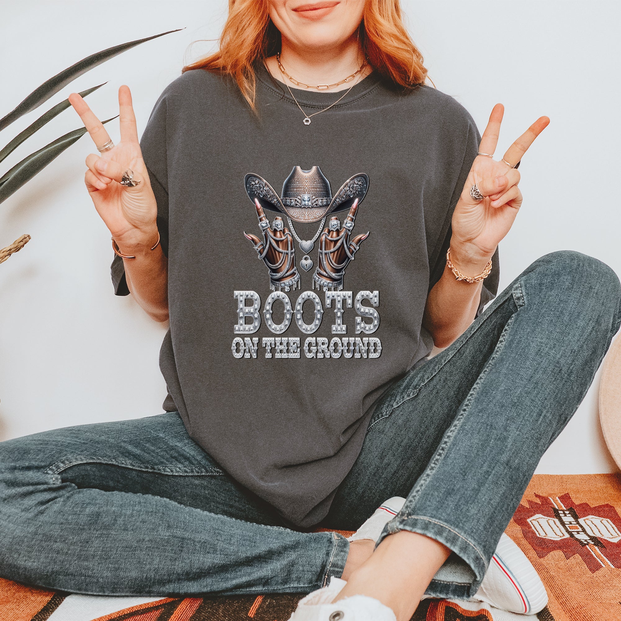 Boots On The Ground Bling Vintage Soft Unisex T-shirt 