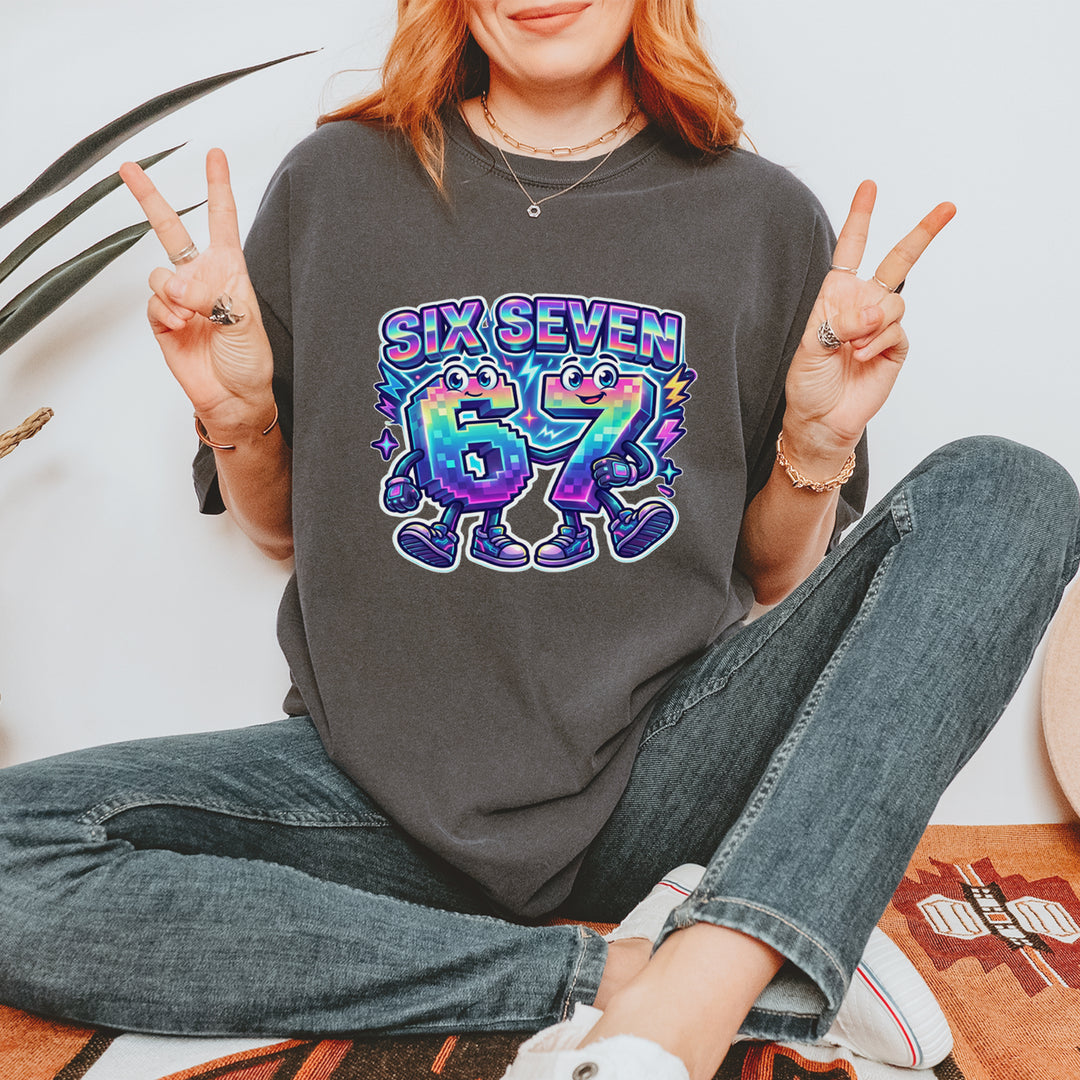 Six Seven 67 Retro Pixel Buddies Vintage Soft Unisex T-shirt 