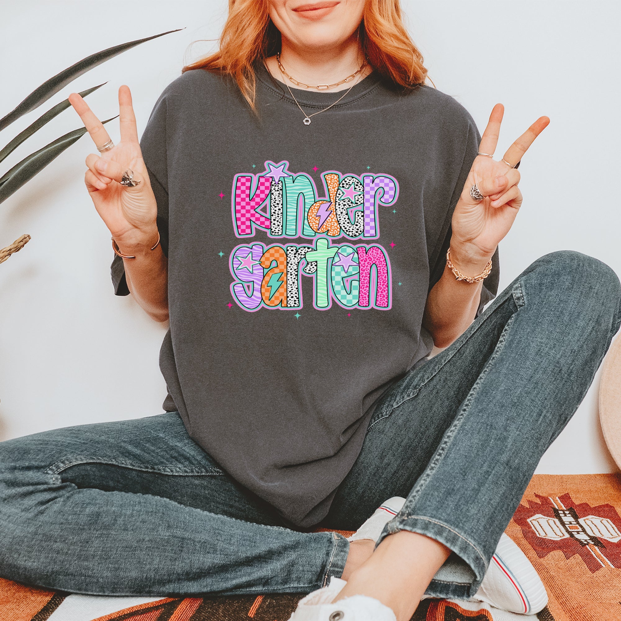 Kindergarten Cutie Colorful Back to School Vintage Soft Unisex T-shirt 