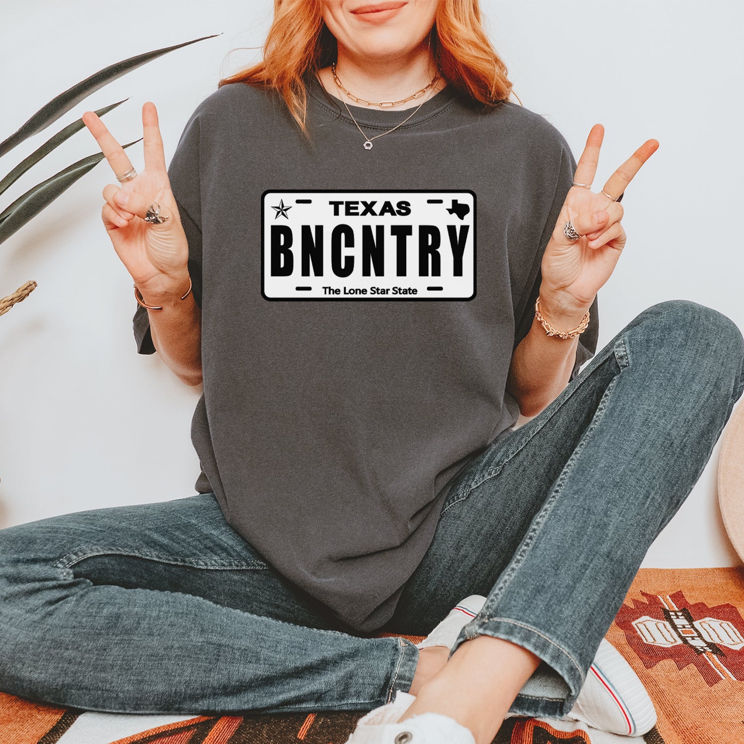 Texas License Plate BNCNTRY Vintage Soft Unisex T-shirt 