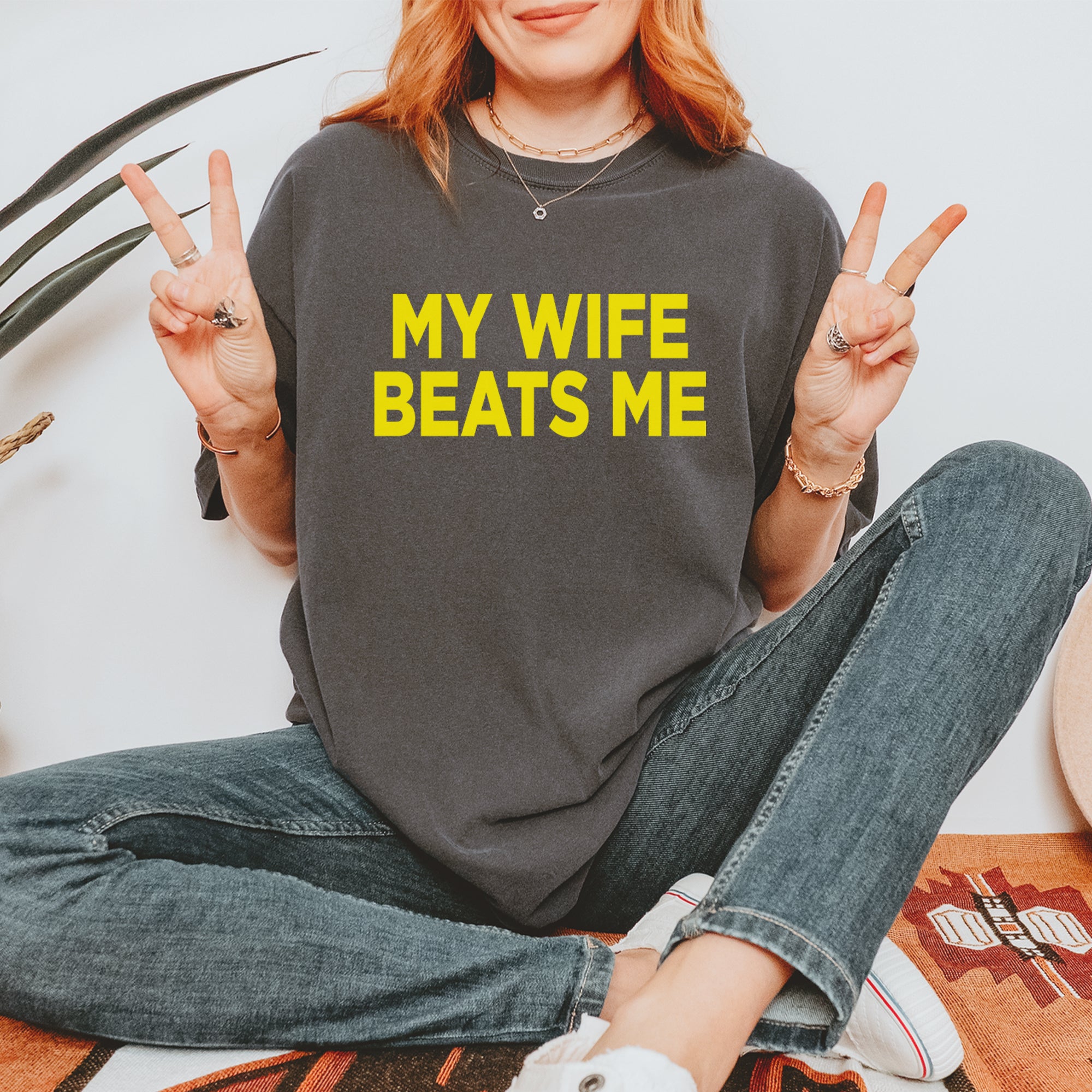 My Wife Beats Me Funny Vintage Soft Unisex T-shirt 