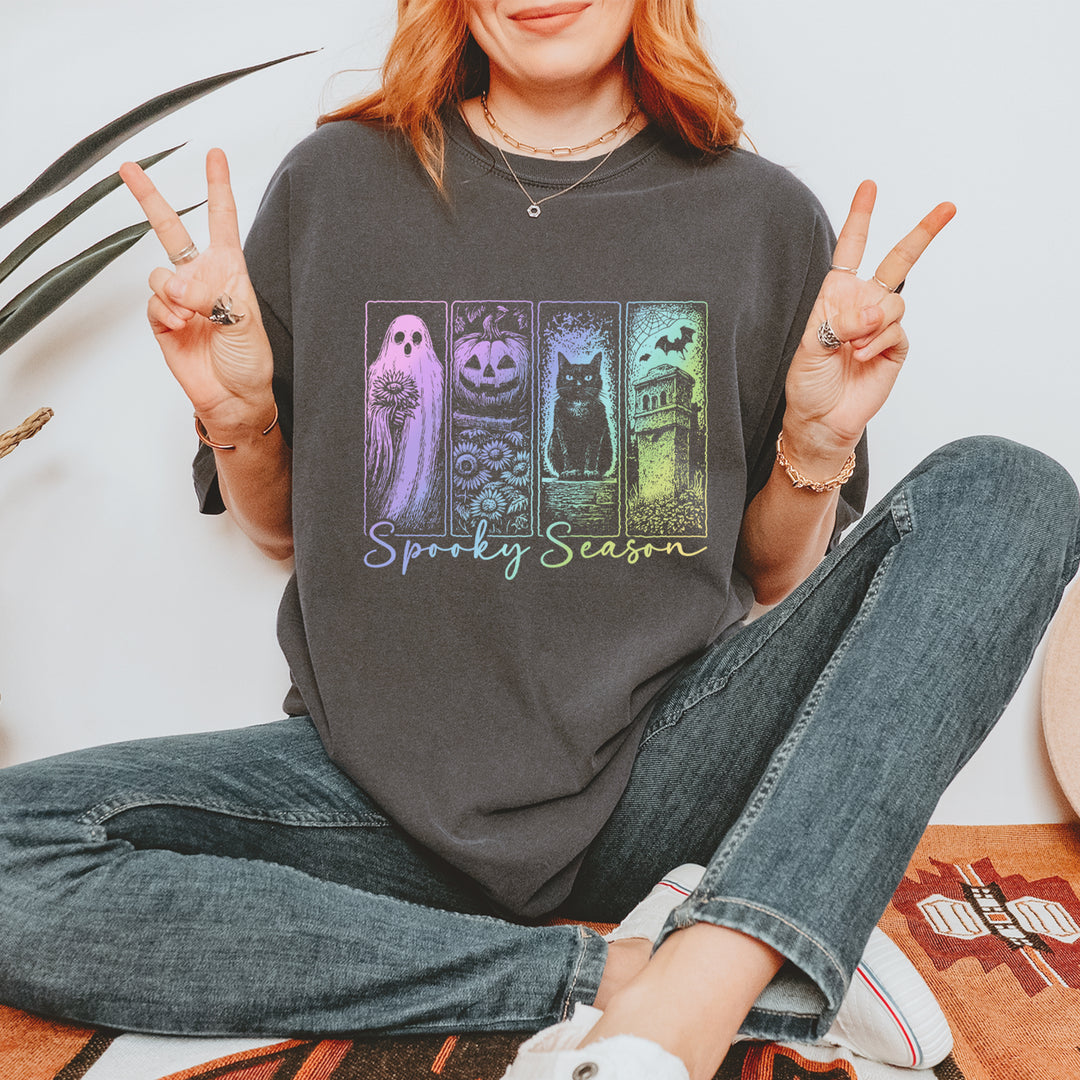 Spooky Season Cute Pastel Halloween Design Vintage Soft Unisex T-shirt 