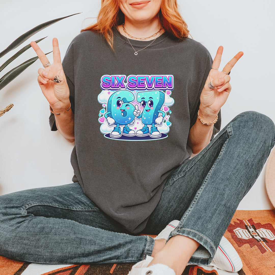 67 Six Seven Meme Kawaii Cloud Vintage Soft Unisex T-shirt 