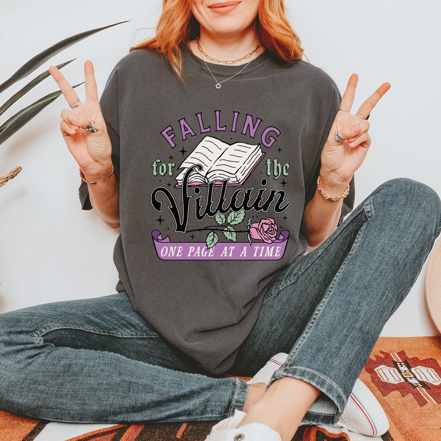 Falling For The Villain One Page At A Time Vintage Soft Unisex T-shirt 
