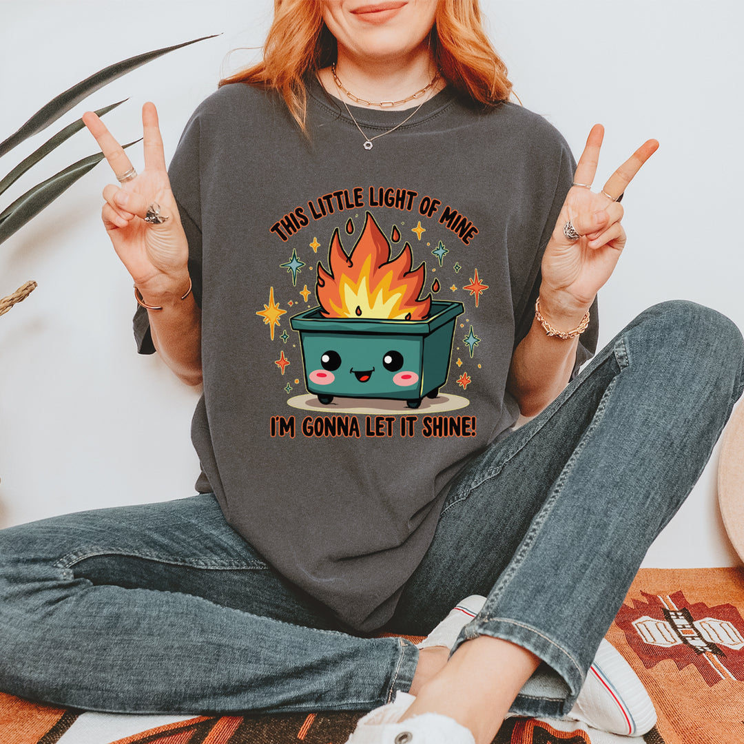 This Little Light of Mine Dumpster Fire Smile Face Vintage Soft Unisex T-shirt 