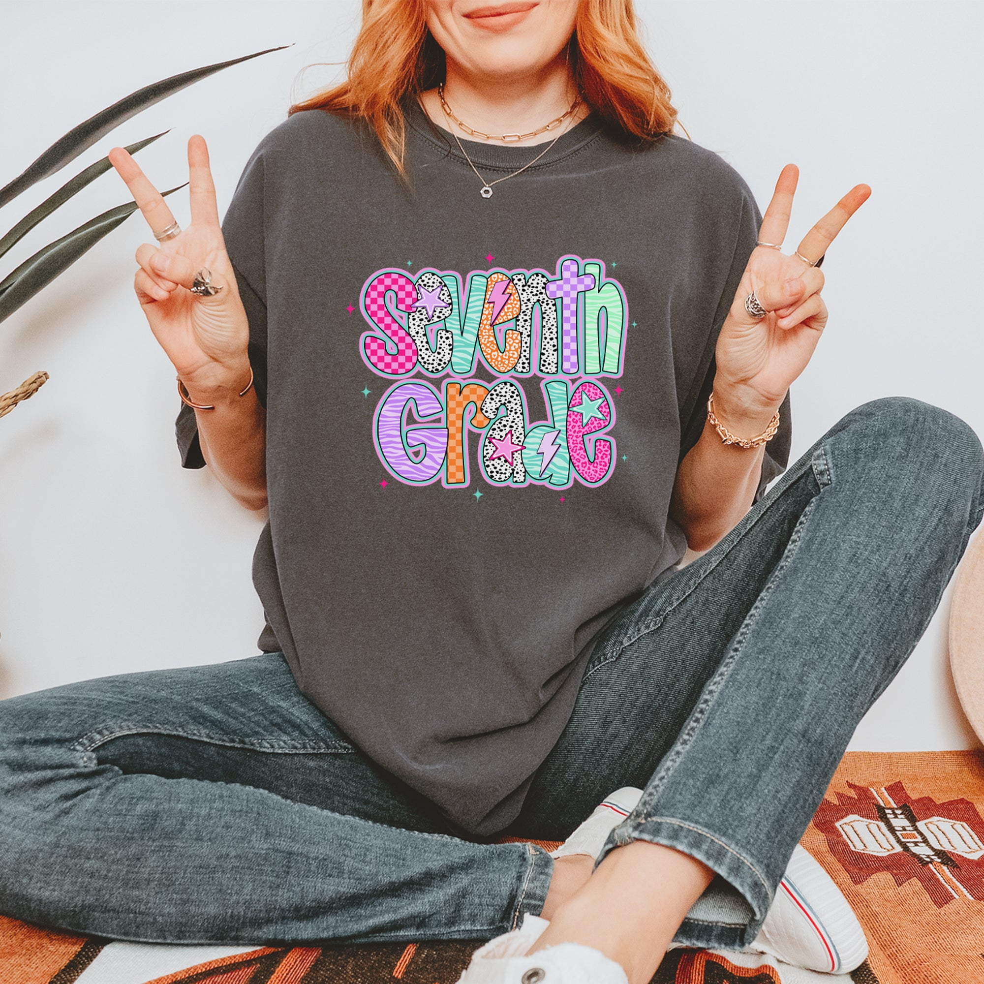 Seventh Grade Swagger Colorful Back to School Vintage Soft Unisex T-shirt 