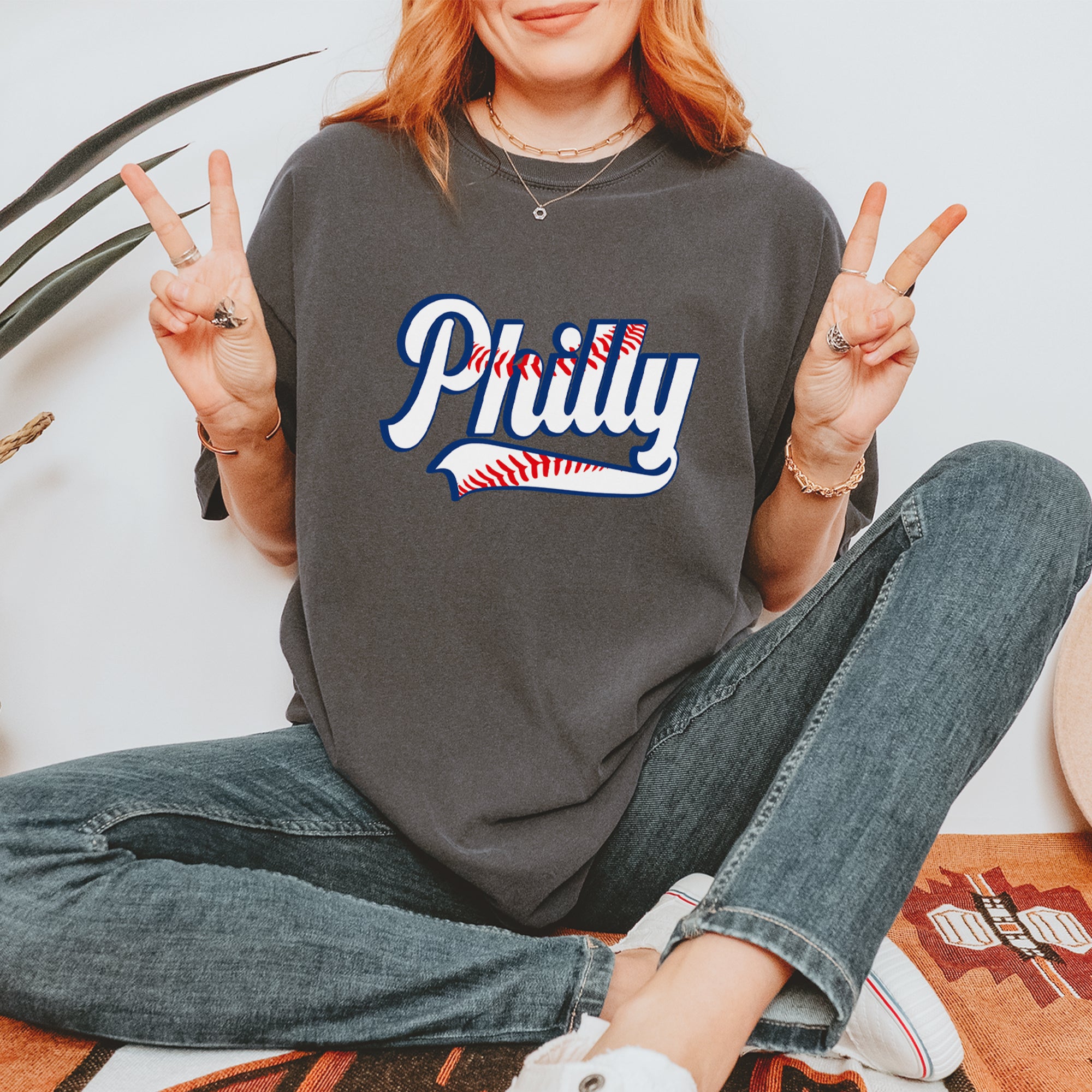 Philly Baseball Stitching Vintage Soft Unisex T-shirt 