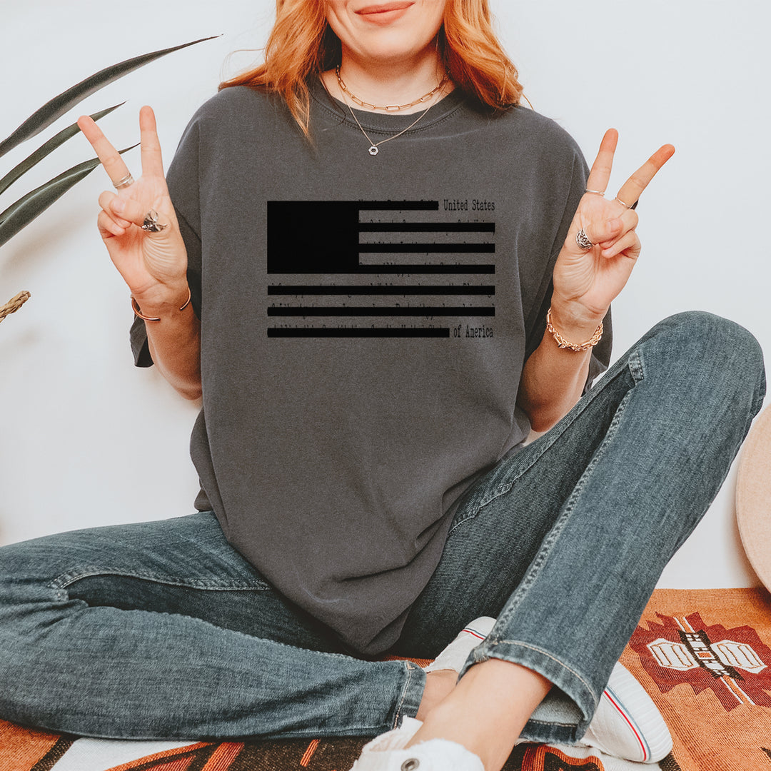 Redacted American Flag Vintage Soft Unisex T-shirt 
