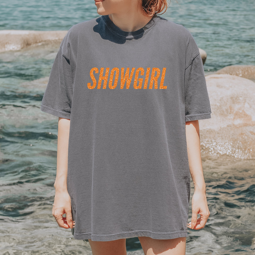 Showgirl Orange Glitter Vintage Soft Unisex T-shirt 