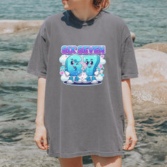 67 Six Seven Meme Kawaii Cloud Vintage Soft Unisex T-shirt 