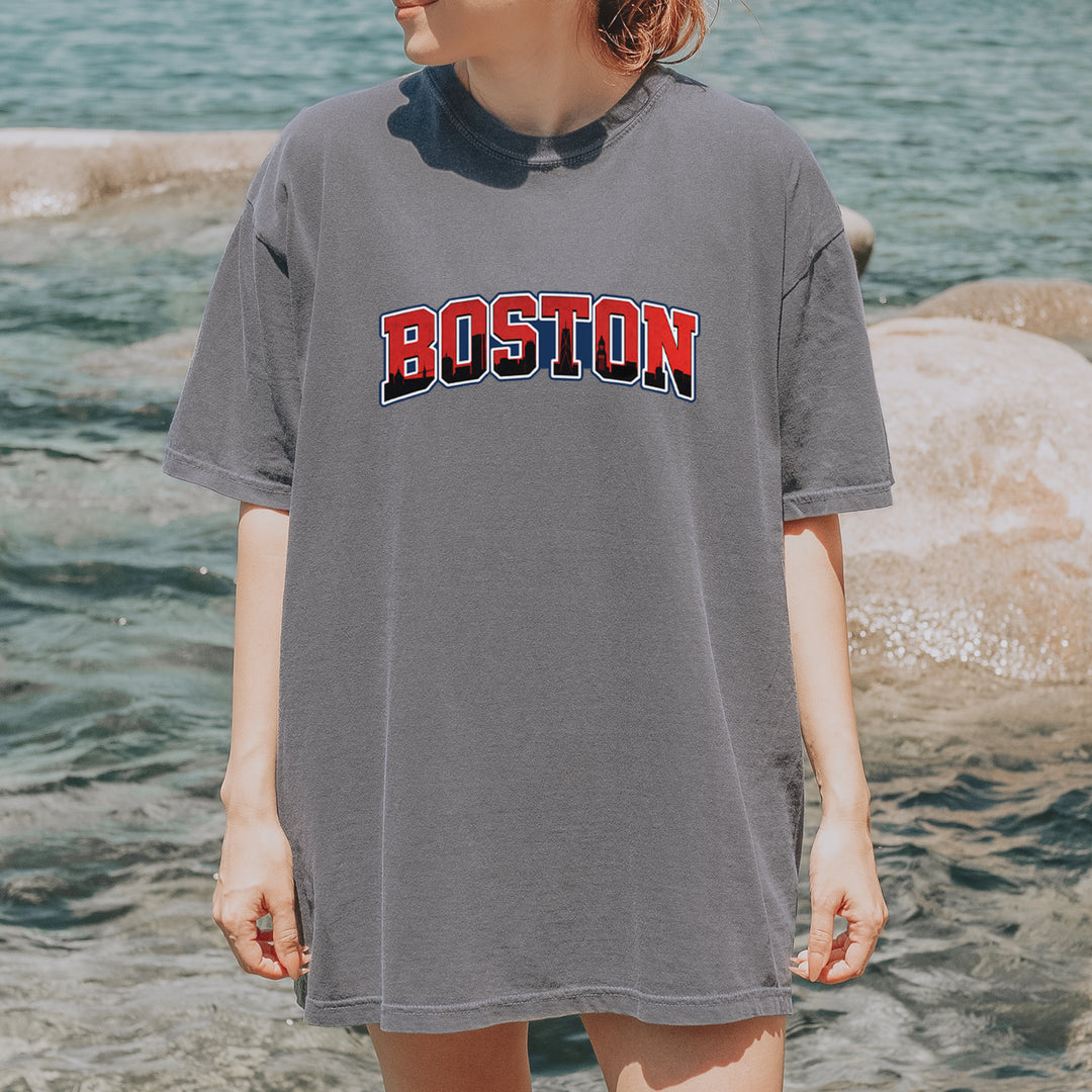 Boston City Pride Skyline Vintage Soft Unisex T-shirt 