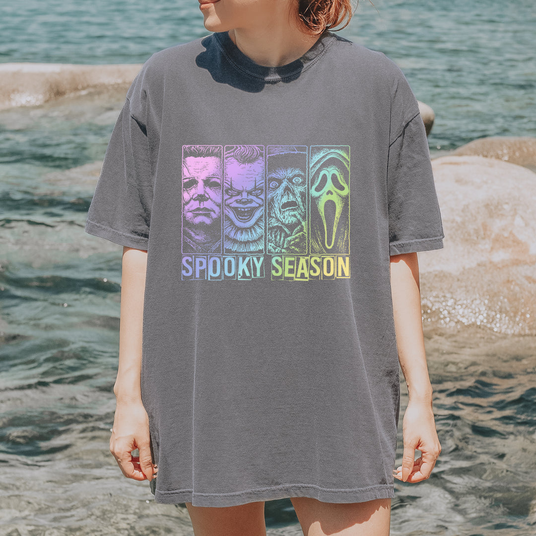 Spooky Season Horror Icons Halloween Vintage Soft Unisex T-shirt 