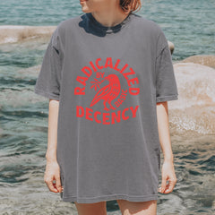 Radicalized by Basic Decency Dove Protest Statement Vintage Soft Unisex T-shirt 