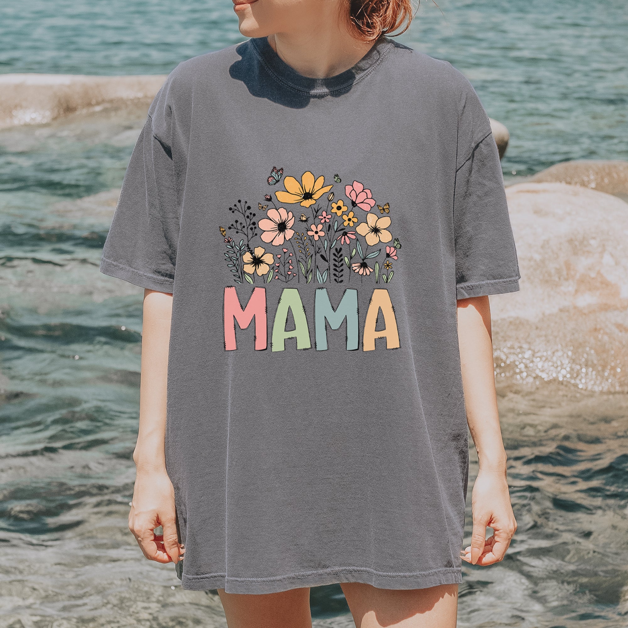 Mama Wildflower Retro Flower Vintage Soft Unisex T-shirt 