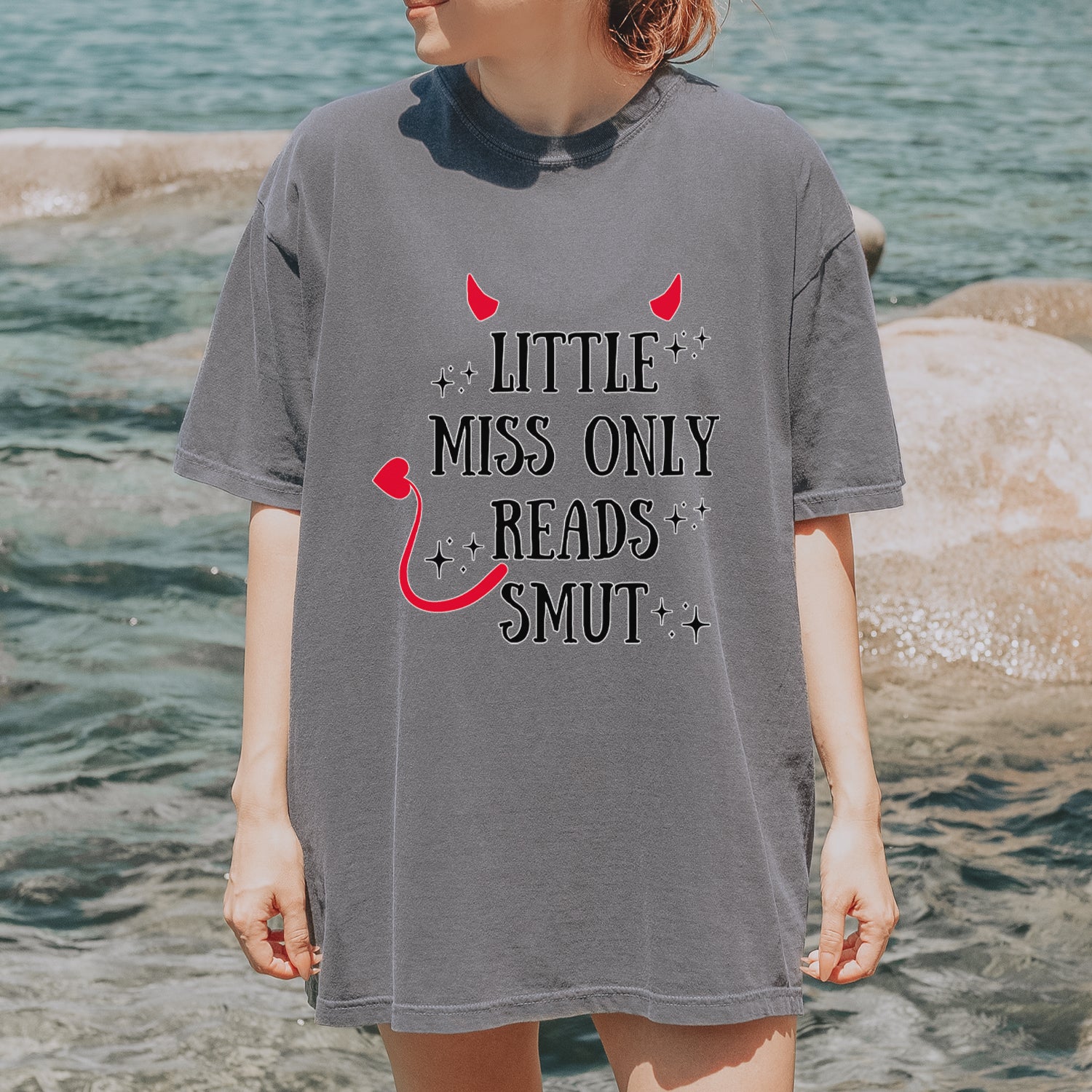 Little Miss Only Reads Smut Devilish Vintage Soft Unisex T-shirt 