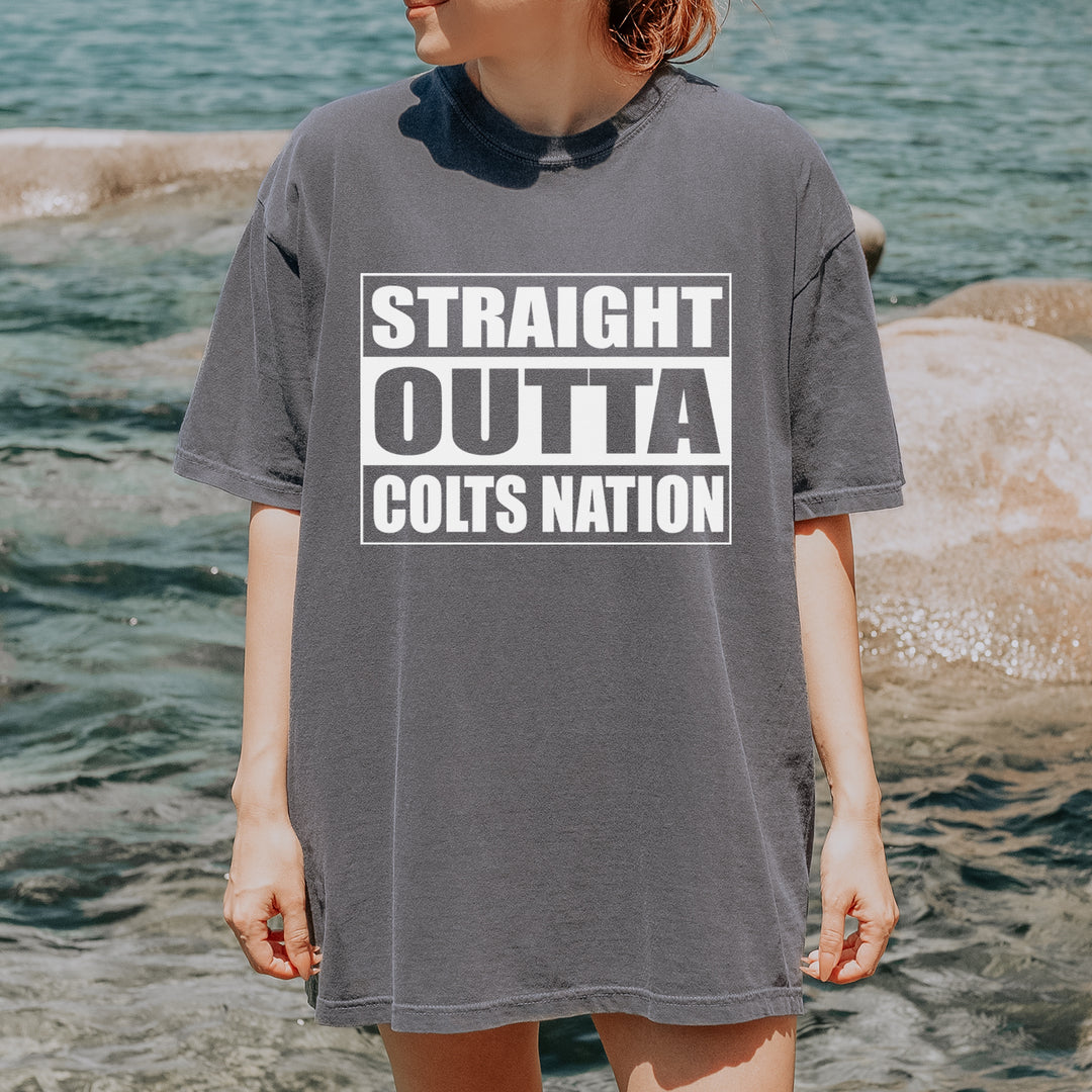 Straight Outta Colts Nation Football  Youth T-shirt 