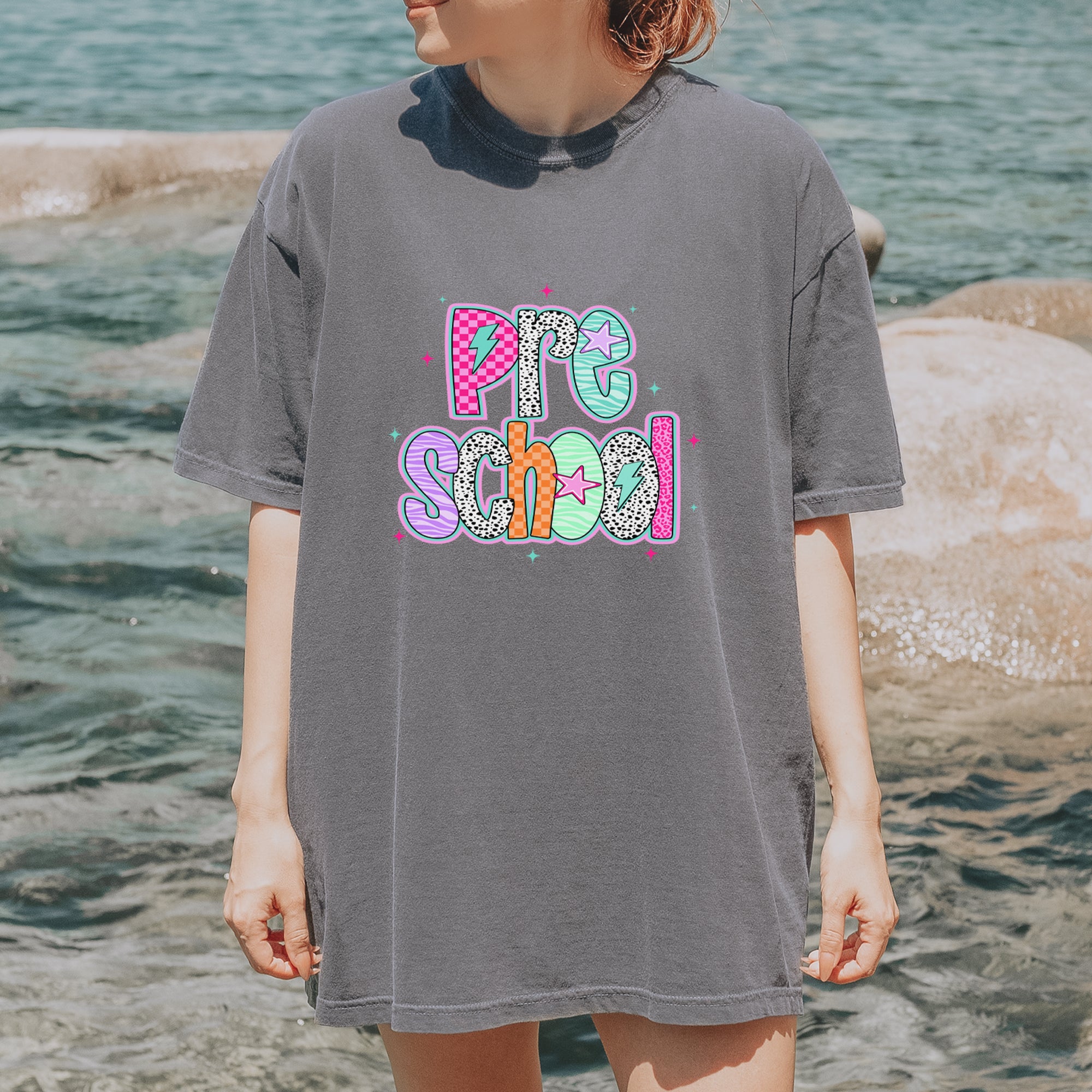 Preschool Power Colorful Back to School Vintage Soft Unisex T-shirt 